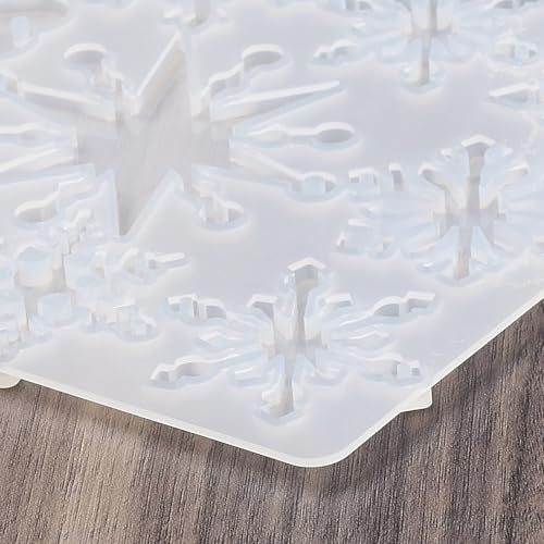 1PC Snowflake Pendant Silicone Molds Christmas Resin Epoxy Casting Molds for Earring Necklace Keychain Charms Pendants Jewelry Making DIY Gem Cabochon Craft Supplies White 131x117x4.5mm - color: White-25