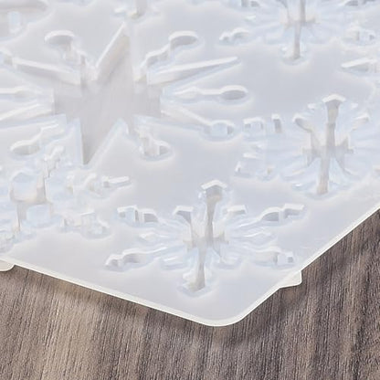 1PC Snowflake Pendant Silicone Molds Christmas Resin Epoxy Casting Molds for Earring Necklace Keychain Charms Pendants Jewelry Making DIY Gem Cabochon Craft Supplies White 131x117x4.5mm - color: White-25