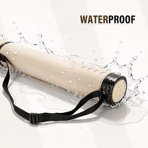 DEWEL Adjustable Poster Tube 24.5"-42", Waterproof Plastic Document Storage Tube Telescoping Carrying Case, Light Resistant Drawing Tube Painting Picture Tube Holder (Beige-Large Size) - color: Beige (Polygon), size: Large