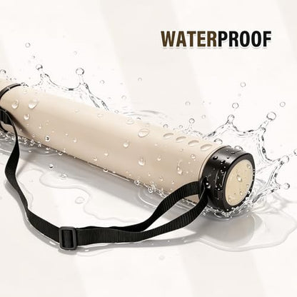 DEWEL Adjustable Poster Tube 24.5"-42", Waterproof Plastic Document Storage Tube Telescoping Carrying Case, Light Resistant Drawing Tube Painting Picture Tube Holder (Beige-Large Size) - color: Beige (Polygon), size: Large