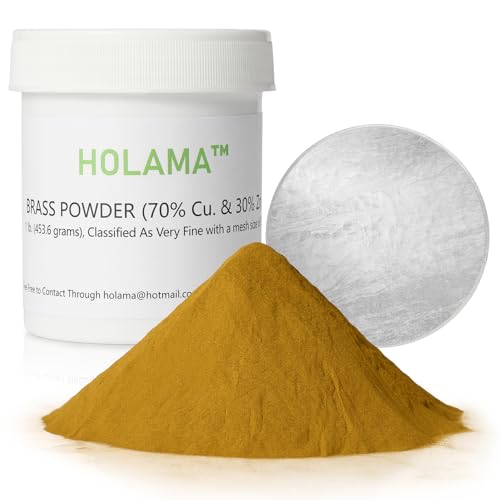 Brass Powder for Cold Casting Sculptures - High-Grade 320 Mesh for Inlay Work | Casting Powder Ideal for Home, Office Décor - 1lb with Anti-Oxidation Packaging(Cu-Zn Alloy) (Yellow-320 Mesh) - color: Yellow-320 Mesh