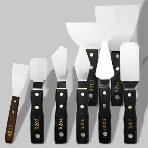 8 multi-shape large shovel blade single color palette scraper pointed knife oil paint acrylic gouache knife shovel creation paint