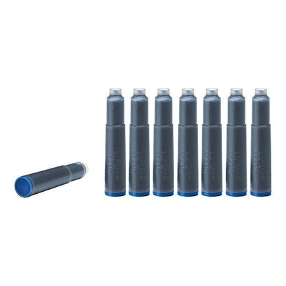 Montblanc Ink Cartridges Midnight Blue 105195 – Short International Standard Fountain Pen Refills in Blue-Black – 8 Pen Cartridges - color: Blue, style: Cartridge