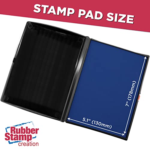 Large Premium Blue Ink Stamp Pad - 5" by 7" - Quality Felt Pad - color: Blue, size: 5" x 7"