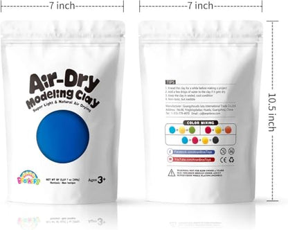 Sago Brothers Modeling Clay for Kids - Blue, 7 oz Molding Magic Clay for Kids Air Dry, Super Soft Clay for DIY Slime, Ultra Light Air Dry Modeling Clay for Toddlers Children Teens | Molding magic clay for kids air dry, super soft for DIY slime. Ultra ligh