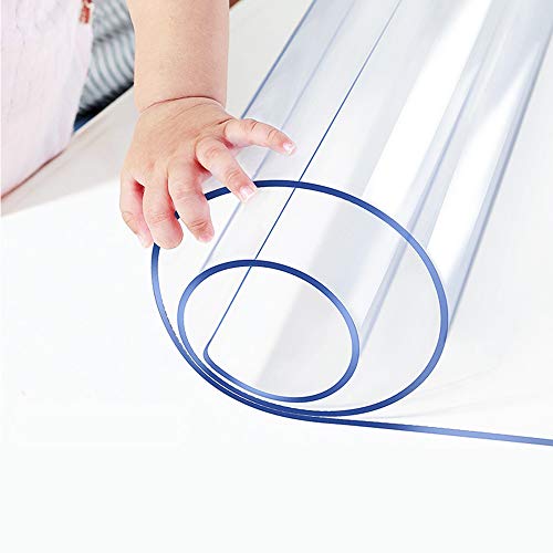 Clear Table Protector Vinyl 12x54 Inches Shelf Cover Wood Furniture Screen Protection Plastic Tablecloths Coffee Table Protetcor Cover Mat Cabinet Kitchen Countertop Cover Pad Crystal Carpet Protector - color: Clear Color Rectangle Shape 1.5mm Thick, size