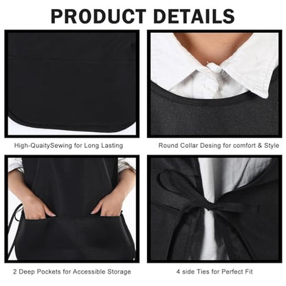Tucnoeu Unisex Cobbler Apron with 2 Pockets, Adjustable Water & Oil Resistant Apron Art Smock for Work Kitchen Cooking