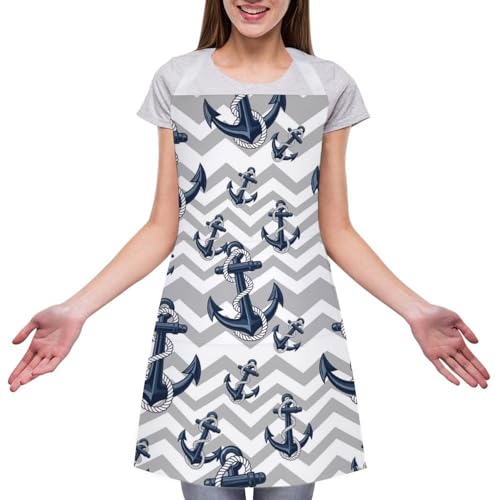 Cooking Apron for Adults with Pockets, Waterproof Oil Resistant Bib for Kitchen Restaurant BBQ Baking - color: Style (332)