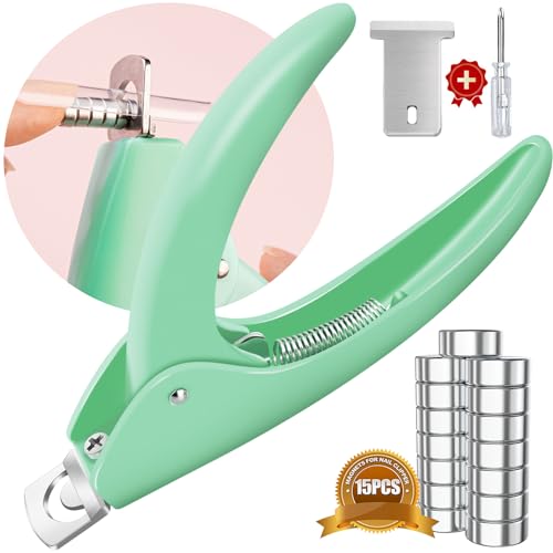 Green Adjustable Nail Clippers with Magnets Sizers for Acrylic Nails, Artificial Fake Nail False Nail Tip Cutter Trimmer Manicure Pedicure Sharp Blade Clip Tool For Salon Home Art Beauty - color: Green With Magnets