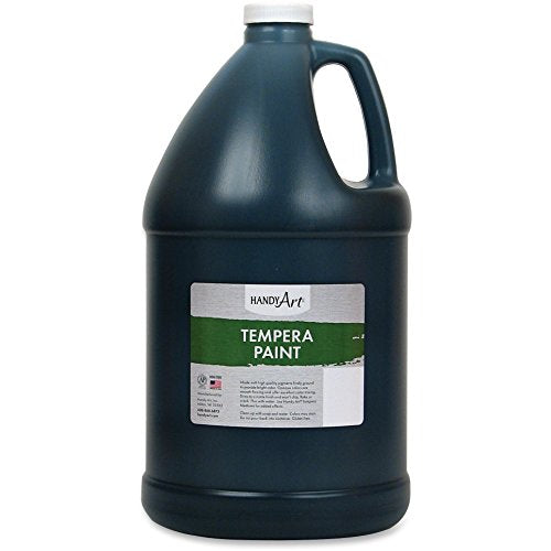 Handy Art Premium Tempera Paint, Black, 128 oz Gallon Jug | Matte Finish, High Quality Pigments with Superior Opacity, Smooth & Bright Mixable Colors, Safe & Non-Toxic, Made in USA - color: Black, size: 128 Fl Oz