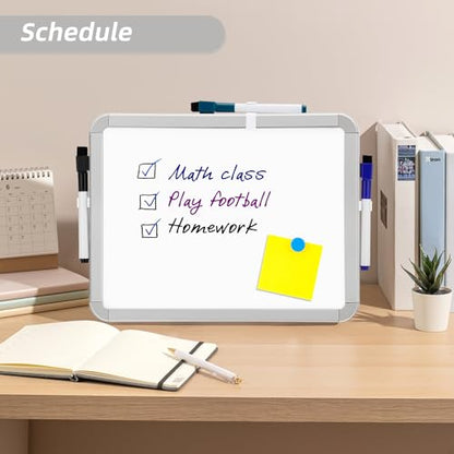 VUSIGN Small Dry Erase Whiteboard, 8.5 x 11 Inches White Board for Students, Fridge, Locker, Mini Dry Erase Board, 2 Pack - color: B-sliver 2 Pack