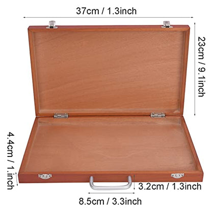 Oil Painting Box Portable Wooden Painting Case Wooden Painting Easel Painting Tool Case Wood Easel Case Watercolor Container Wooden Art Wood Desk Table Easel Travel Pigment Case Painting Easel