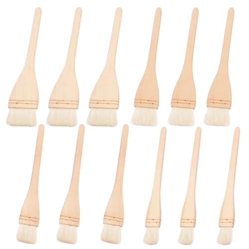 12 Pack Hake Brush, 1in / 1.5 in / 2in / 2.5in Flat Hake Brushes Set, Crafted with Premium Goat Hair Bristles, Ideal for Watercolor, Wash, Ceramic and Pottery Painting - size: 12 Pack (1in/1.5in/2in/2.5in)