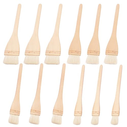 12 Pack Hake Brush, 1in / 1.5 in / 2in / 2.5in Flat Hake Brushes Set, Crafted with Premium Goat Hair Bristles, Ideal for Watercolor, Wash, Ceramic and Pottery Painting - size: 12 Pack (1in/1.5in/2in/2.5in)