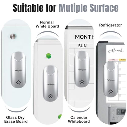 Wingwise Dry Erase Eraser, Magnetic White Board Eraser for Glass Whiteboards, Comfortable Grip, Strong Magnet, 4-Pack, Silver - color: 4-pack/ Silver