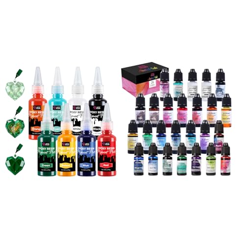 Bundle of 26 Colors Alcohol Ink and 8-Color Epoxy Pigment Paste