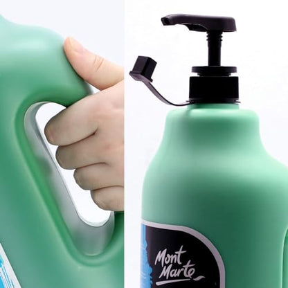 Mont Marte Discovery School Acrylic, Sap Green, 1/2 Gallon (2 Liter). Ideal for Students and Artists. Excellent Coverage and Fast Drying. Pump Lid Included. - color: Sap Green
