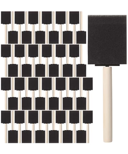Bates- Foam Paint Brushes 2 Inch, 50 Pack, Black 2 Inch Foam Brushes for Painting with Lightweight Wooden Handles - color: Black, size: 2 Inch, 50 Pack