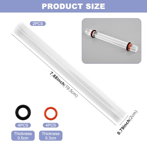 Polymer Clay Tools, 2Pcs Acrylic Rolling Pin with Thickness Rings Kit, Air Dry Clay Tools Clear Slab Roller Supplies Art Craft DIY Tool