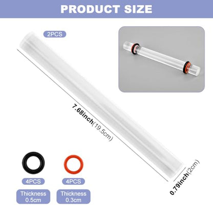 Polymer Clay Tools, 2Pcs Acrylic Rolling Pin with Thickness Rings Kit, Air Dry Clay Tools Clear Slab Roller Supplies Art Craft DIY Tool
