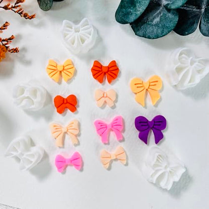 Xaekicr Polymer Clay Cutters Bow Set – 5PCS Cute Bow Clay Cutters for Polymer Clay Jewelry, Sweet Ribbon Clay Earring Cutters Shapes, DIY Clay Tools for Earrings, Charms and Crafts - color: F color