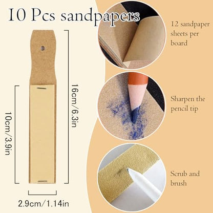 Hodyludy 298 Pcs Blending Stumps and Tortillions, Paper Art Blenders, Art Pencils, Drawing Pencils for Student Artist Charcoal Sketch Supplies with Sandpaper