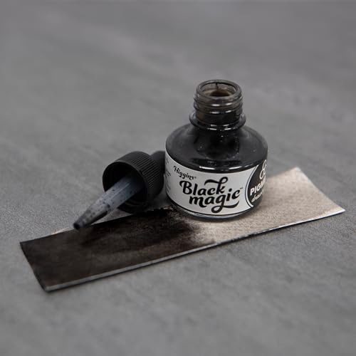 Higgins Black Magic Pigmented Drawing Ink - for Artists and Students - 1 oz. Glass Bottle (HIG44011) - color: Black Magic