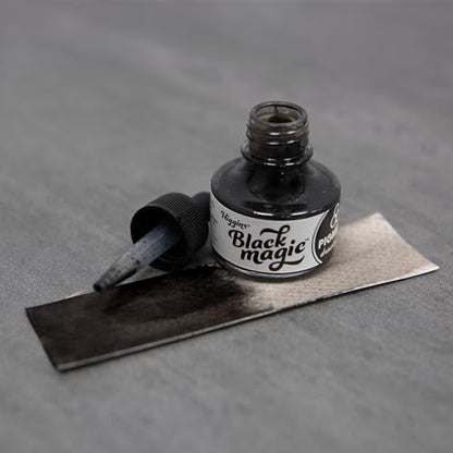 Higgins Black Magic Pigmented Drawing Ink - for Artists and Students - 1 oz. Glass Bottle (HIG44011) - color: Black Magic