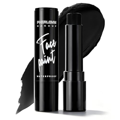 Black Face Paint Stick Waterproof Eye Black Baseball Smooth SmudgeProof Body Paint High Pigment for Sports Events Halloween SFX Makeup Skull Skeleton Witch and Dark Character Looks - color: Black