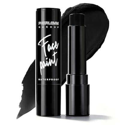 Black Face Paint Stick Waterproof Eye Black Baseball Smooth SmudgeProof Body Paint High Pigment for Sports Events Halloween SFX Makeup Skull Skeleton Witch and Dark Character Looks - color: Black