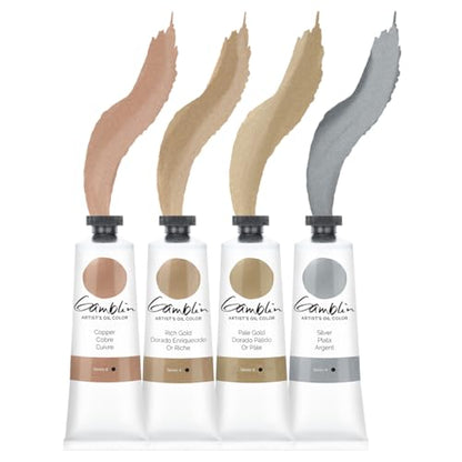 Gamblin Artist Oil Paint Set For Professionals - METAL SET - 37ml Tubes - color: Metal