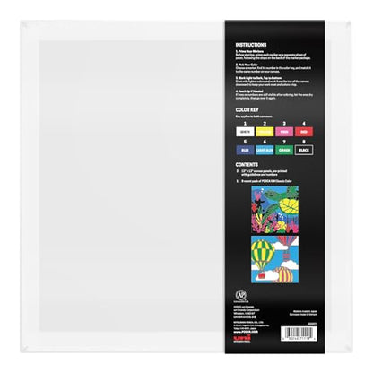 POSCA Canvas Paint by Number Kit, Sea & Sky - 8 Acrylic Markers with 2 Pre-Drawn Canvases - Gift Set for Artists, Adults and Kids - color: Sea & Sky