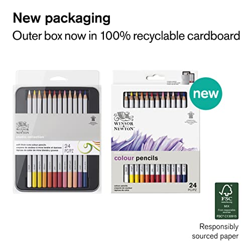 Winsor & Newton Studio Collection Artist Pencils, Color Pencils, Set of 24 - style: 24 Color Pencils