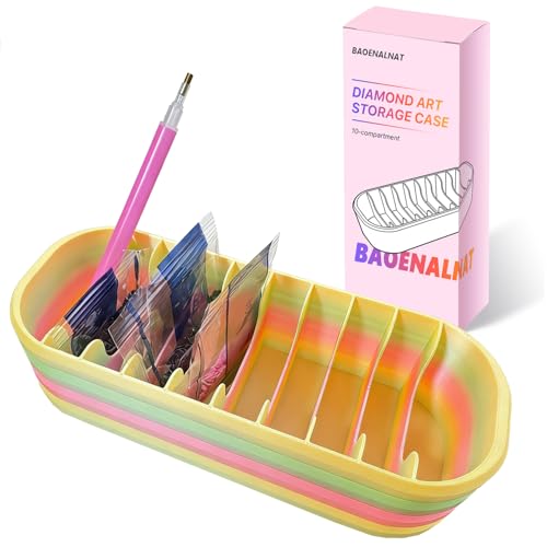 10-Compartment Diamond Art Storage Case: Organizer for Diamond Painting Tools & Accessories – Easy-to-Use, Space-Saving, Spill-Proof. Ideal Craft Enthusiast Gift (Color-2) - color: Color-2