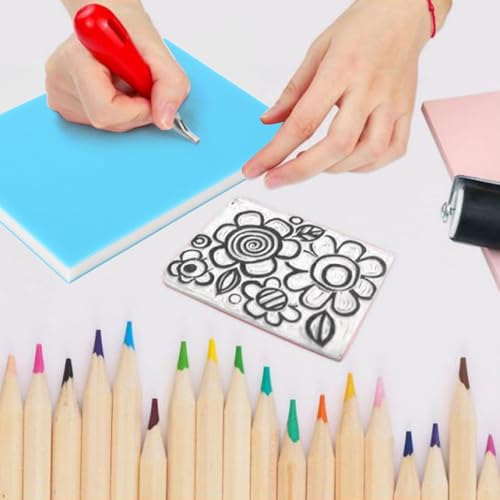 GLOGLOW Rubber Carving Block, Thermoplastic Material, Soft Rubber Sculpture Tool, Ideal for Stamp Making and Printing Projects