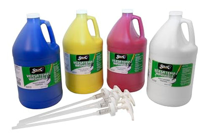 Sax PAINT TEMPERA HB VERSATEMP GALLON SET WITH PUMPS WASH SET OF 4