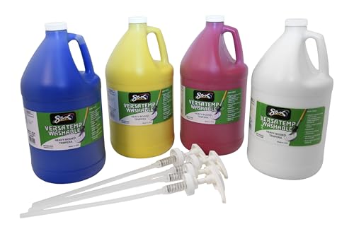 Sax PAINT TEMPERA HB VERSATEMP GALLON SET WITH PUMPS WASH SET OF 4