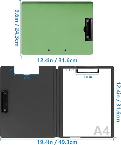 10 Pack Foldable Clipboards, A4 Clipboard Folder, Office Clipboard Folder with Double Clips Metal Clip, Storage Clipboards for Office, School or Medical Field(5 Colors) - style: 10Pack- Mixed