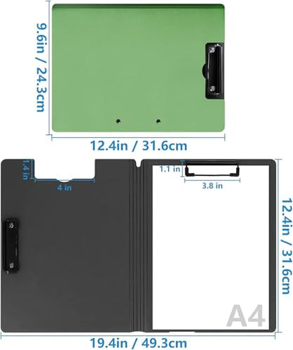 4 Pack Foldable Clipboards, A4 Clipboard Folder, Office Clipboard Folder with Double Clips Metal Clip, Storage Clipboards for Office, School or Medical Field(4 Colors) - style: 4Pack- Mixed