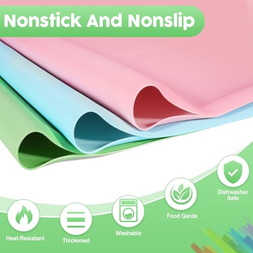 Silicone Art Mat for Crafts, Large 24x19.5 Inch Silicone Painting Mat & Craft Mat with Raised Edges for Artists, Jewelry Making, Playdough, Activities,Green - color: Green