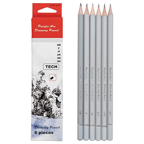 Pacific Arc Premium Graphite Drawing Pencils for Artists - Professional Pencils for Drawing, Drafting, Sketching and Shading - Great Non Toxic Art Supplies Set for Adults and Kids