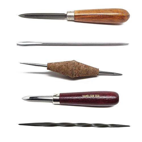 UJ Ramelson Scribing Tool Set for Printmaking, Intaglio, Etching, Graphic Art, Includes Burnishers, Hollow Scraper, Cork and Twisted Scribers, 5 Pieces