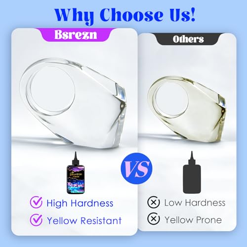 Bsrezn 300g UV Cure Resin Hard, Upgraded Crystal Clear Premixed Resin for Jewelry Making and Craft Decoration(3 x 100g) - size: 300 g
