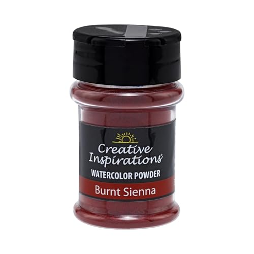 Creative Inspirations Powder Watercolor Paint - 38g Shaker Bottle, Burnt Sienna - Dye-Based Water-Soluble Crystalline Pigments - Non-Toxic, Perfect for Abstract and Spontaneous Effects - color: Burnt Sienna, style: Pack of 1