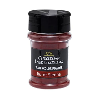 Creative Inspirations Powder Watercolor Paint - 38g Shaker Bottle, Burnt Sienna - Dye-Based Water-Soluble Crystalline Pigments - Non-Toxic, Perfect for Abstract and Spontaneous Effects - color: Burnt Sienna, style: Pack of 1