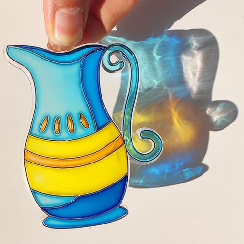 Ayhuhra 30 Sets Hanukkah Suncatcher Craft Kits Hanukkah Stained Glass Suncatcher DIY Glow in The Dark Chanuka Window Paint Art Kit for Hanukkah Festival Window Decorations - style: Hanukkah