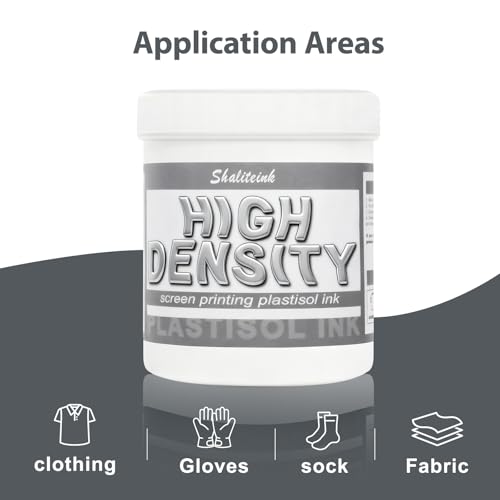 Shaliteink® Screen Printing Plastisol Ink High Density - Highly Opaque Screen Printing Ink for Cotton, Polyester and Other Fabrics (8oz.) - color: High Density, size: 8 fl oz