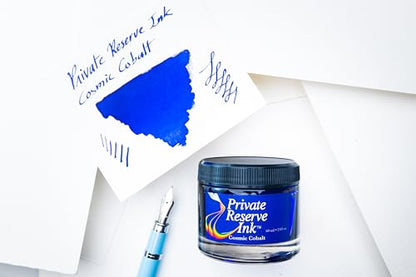 Private Reserve Premium Fountain Pen Ink, 60ml Bottle, Cosmic Cobalt | Premium fountain pen ink with smooth flow, rich color, and reliable everyday writing performance. - color: Cosmic Cobalt