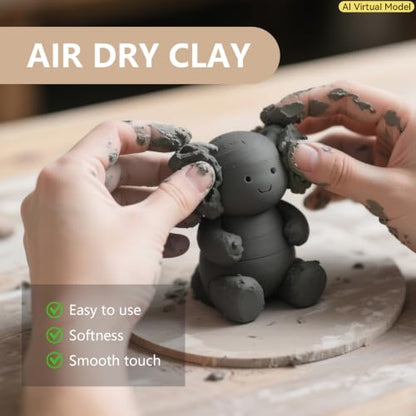 VIBRATITE Natural Air Dry Clay Bulk, 10LBs All-Purpose Modeling Sculpting Pottery Clay for Beginners and Professional (Dark Gray) - color: Dark Gray