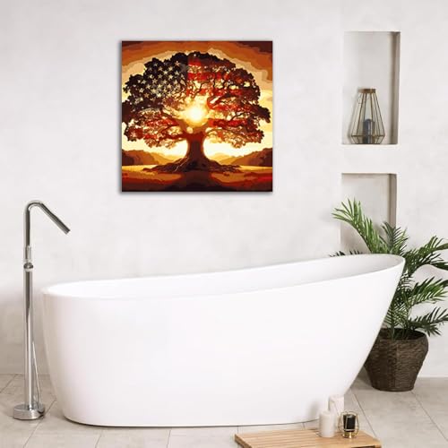 GOUOYANA Paint by Numbers for Adults and Kids Beginner, Tree of Life Painting by Number Kits On Canvas, Number Artist Paint by Number Kit DIY Oil Painting Acrylic Paints, Home Wall Decor Gift 12X16in